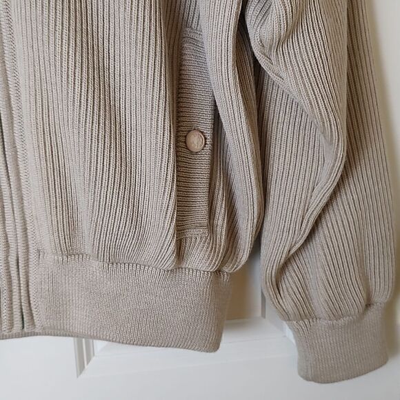 Paul & Shark Men's Zip Front Sweater Academia Grandpa Jacket Tan Size M - Picture 9 of 16